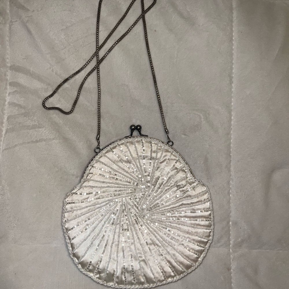 Vintage White Beaded Women's Bag